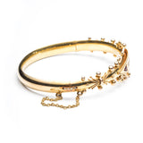 1870's Victorian Hinged Bangle with Rubies and Diamonds