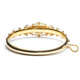 1870's Victorian Hinged Bangle with Rubies and Diamonds