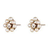 1910's Edwardian Diamond and Pearl Cluster Stud