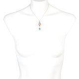 1940's Floral Lavaliar Pendant with Blue Zircon
