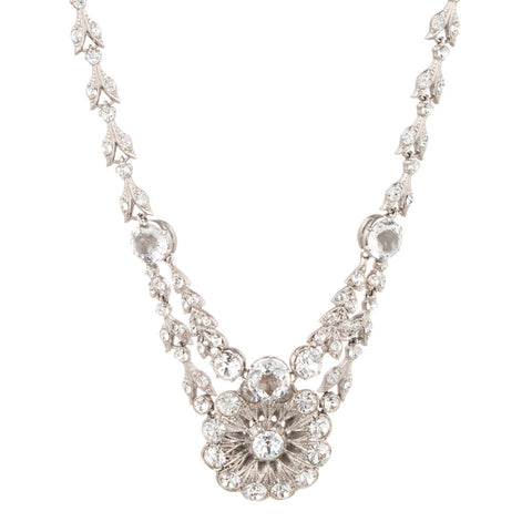 1915 Edwardian Floral Swag Paste Necklace
