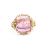 1910's Pink Tourmaline and Diamond Ring