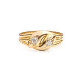 1890's Double Snake Ring with Diamonds