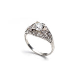 1925 Art Deco Filigree Engagement Ring with Old Euro Cut Diamond