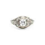 1925 Art Deco Filigree Engagement Ring with Old Euro Cut Diamond