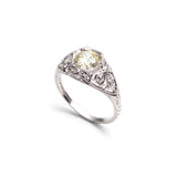 1960's Engagement Ring with Flanking Trefoil Leaves