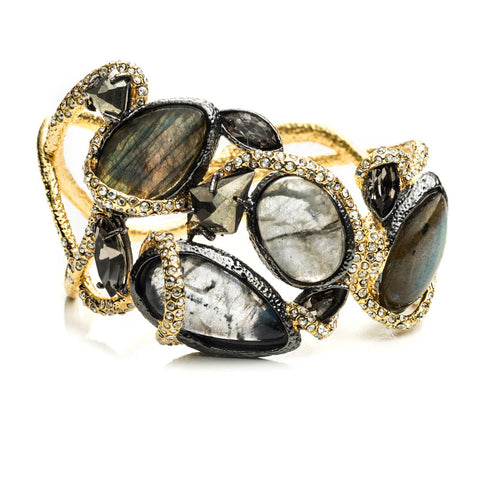 Phoenix Asymmetrical Vine Hinged Bracelet