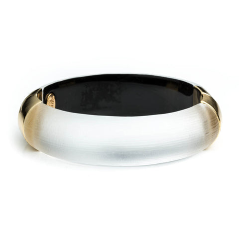 Large Gold End Cap Hinged Bracelet