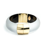 Large Gold End Cap Hinged Bracelet
