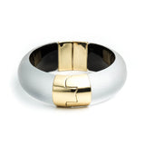 Large Gold End Cap Hinged Bracelet