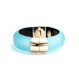 Large Gold End Cap Hinged Bracelet