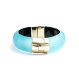 Large Gold End Cap Hinged Bracelet
