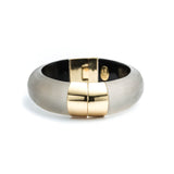 Large Gold End Cap Hinged Bracelet