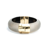 Large Gold End Cap Hinged Bracelet