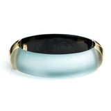 Large Gold End Cap Hinged Bracelet