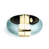 Large Gold End Cap Hinged Bracelet