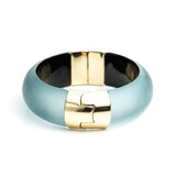 Large Gold End Cap Hinged Bracelet