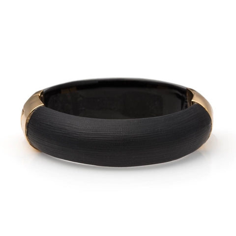 Large Gold End Cap Hinged Bracelet