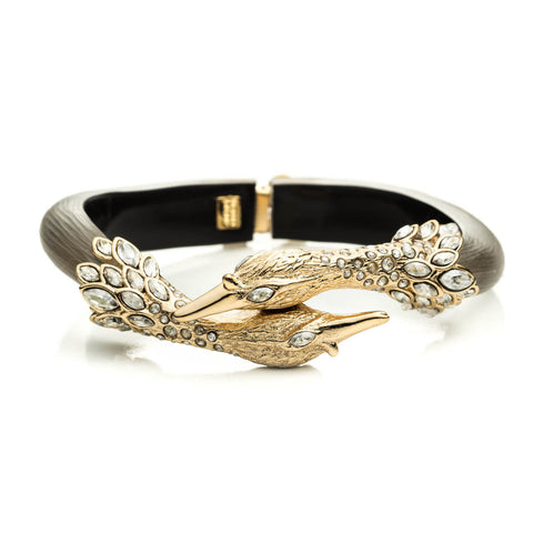 Imperial Kissing Swan Hinged Bracelet