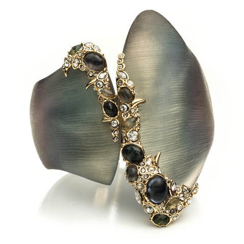 Imperial Crystal Lace Asymmetrical Hinged Bracelet