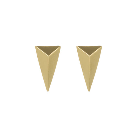 Gold Pyramid Stud Earring