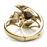 Kinetic Gold Encrusted Sculptural Hinged Bracelet