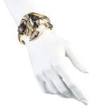Kinetic Gold Encrusted Sculptural Hinged Bracelet