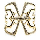 Kinetic Gold Encrusted Mirrored Hinged Bracelet