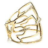 Kinetic Gold Encrusted Mirrored Hinged Bracelet