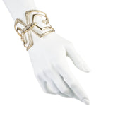 Kinetic Gold Encrusted Mirrored Hinged Bracelet