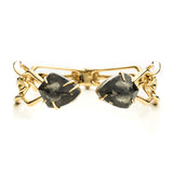 Kinetic Gold Bypass Hinged Bracelet