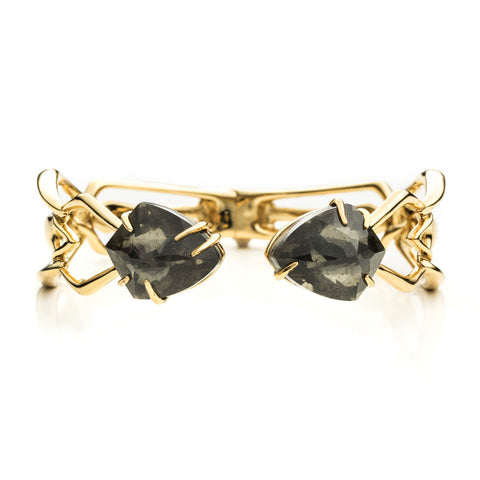 Kinetic Gold Bypass Hinged Bracelet
