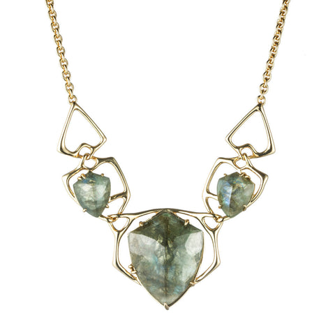 Kinetic Gold Diamond Link Bib Necklace