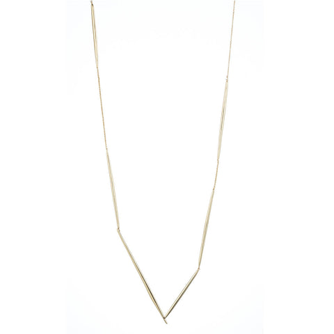 Kinetic Gold Asymmetrical Spear Station Necklace