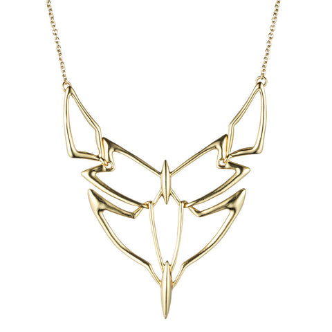 Kinetic Gold Geometric Linked Bib Necklace