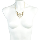 Kinetic Gold Geometric Linked Bib Necklace