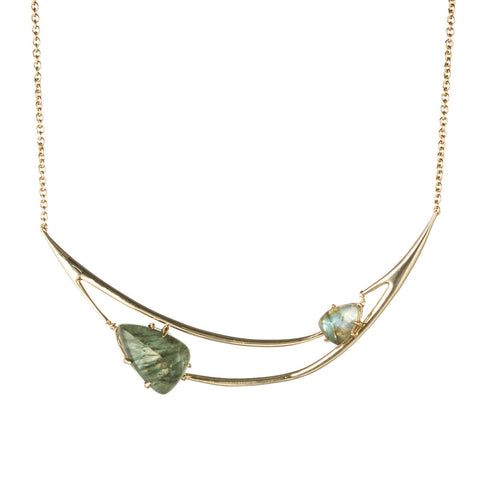 Kinetic Gold Draped Bib Necklace
