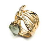 Kinetic Gold Charmed Ribbon Ring
