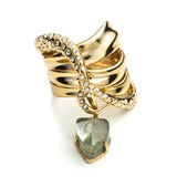 Kinetic Gold Charmed Ribbon Ring