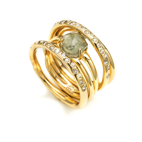 Kinetic Gold Rotating Stack Ring